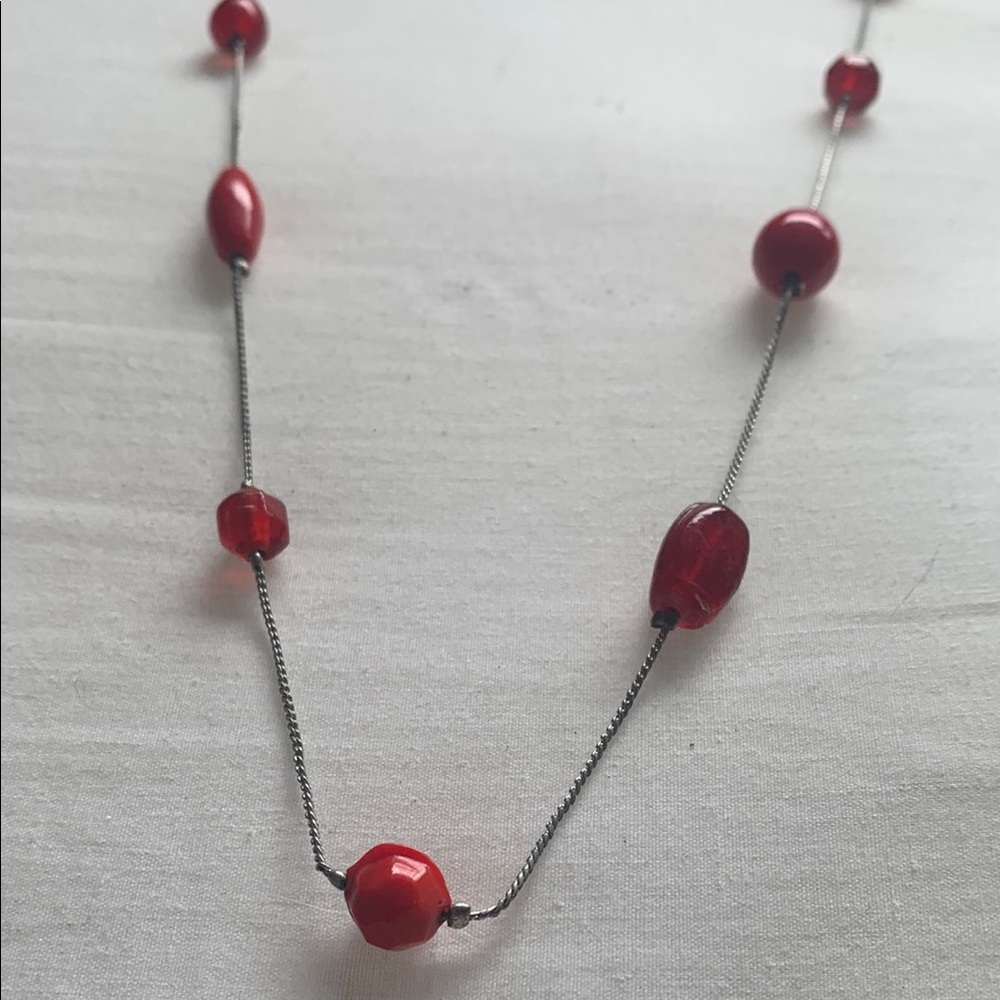Elegant Red Beaded Necklace